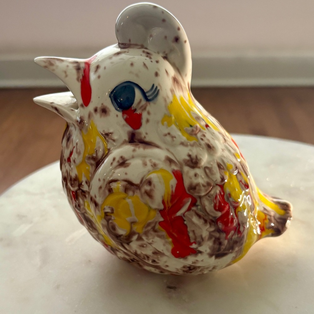 Vintage MCM Splatterware Rooster Chicken Decor Cottage